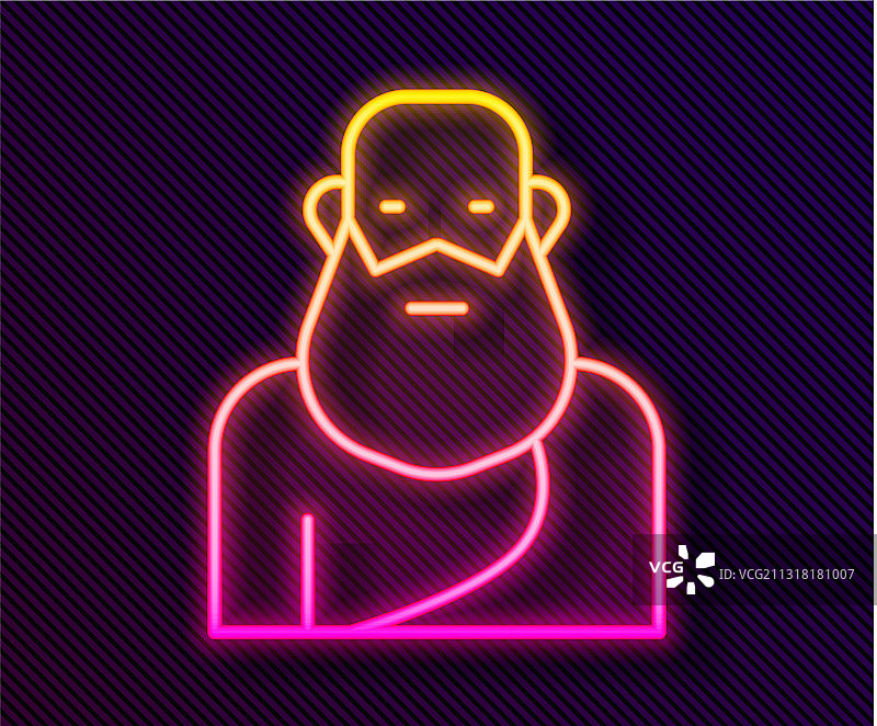 发光霓虹灯线条苏格拉底图标图片素材