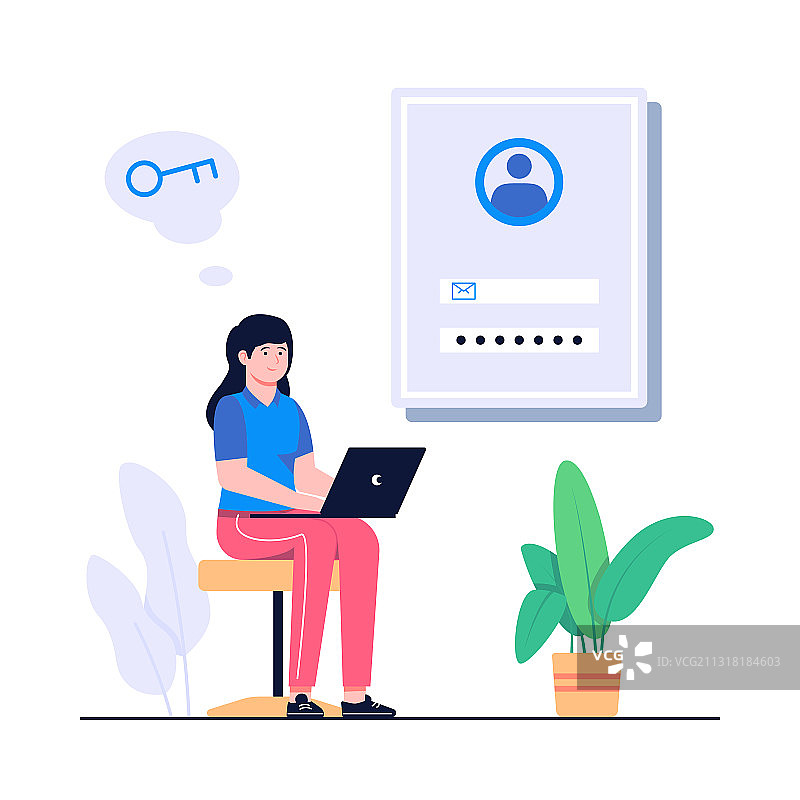 忘记密码扁平概念图片素材