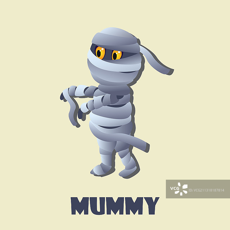 万圣节木乃伊卡片图片素材