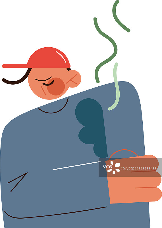 对床的气味感到不满的男人图片素材