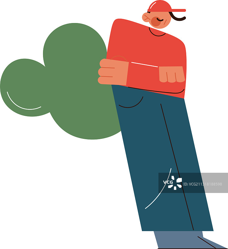 感到不快和害羞的年轻人图片素材