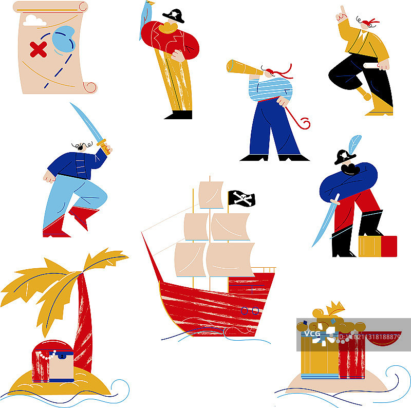 海盗主题：服装与相关物品图片素材