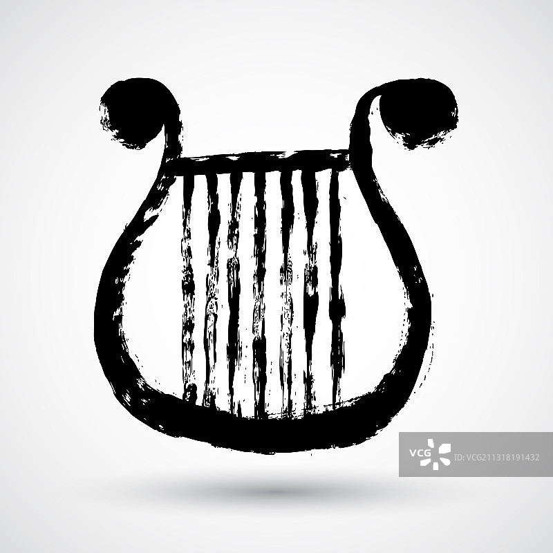 做旧小型竖琴图标图片素材