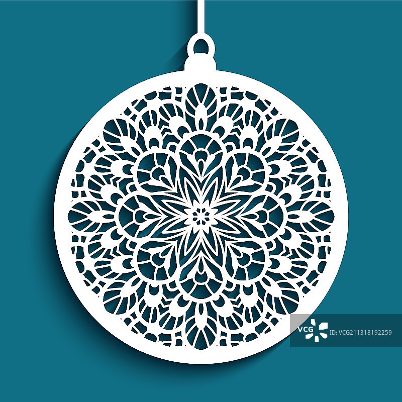 蕾丝图案圣诞球图片素材