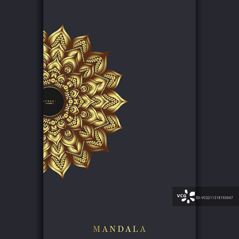 奢华的黄金曼陀罗华丽的背景婚礼图片素材