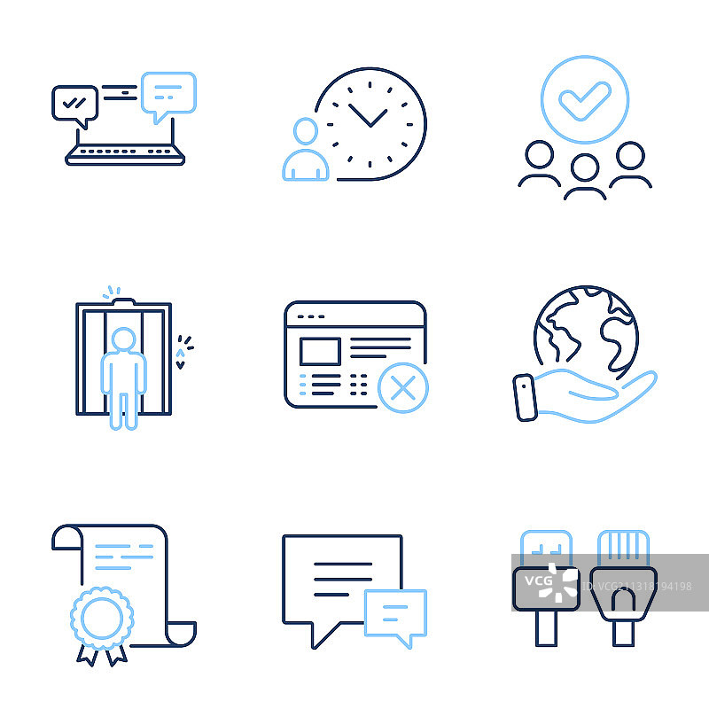 时间管理网络聊天和电脑线缆图片素材