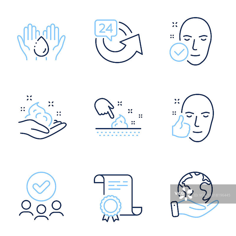 护肤、皮肤保湿、洗手图标集图片素材