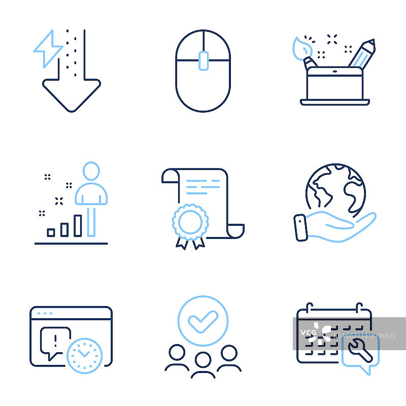 数据能量滴和扳手图标合集。图片素材