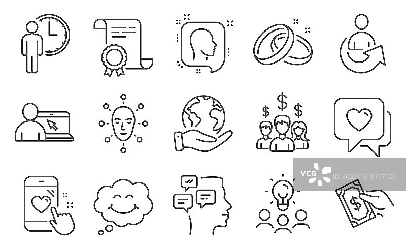 面部生物识别等人物图标合集图片素材