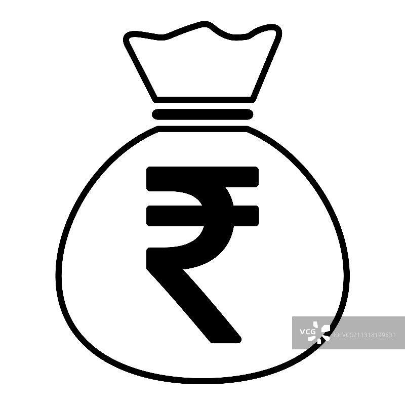 钱袋图标，白色背景，银行概念图片素材