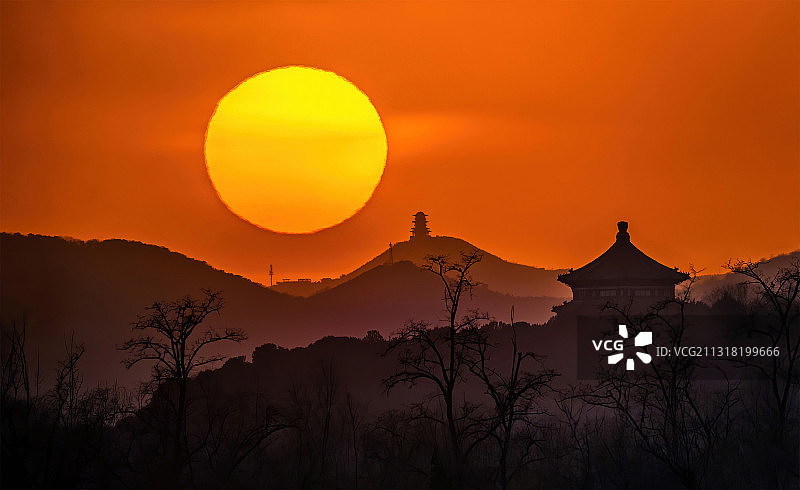 日落西山图片素材