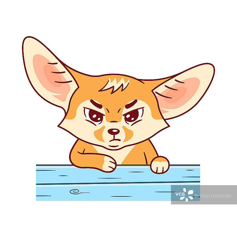 站立的蓝色彩绘的滑稽耳廓狐图片素材