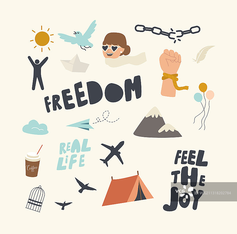 自由主题欢乐排版图标合集图片素材