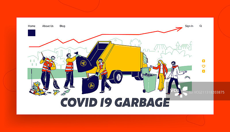 清洁工收集垃圾进行生物处理图片素材