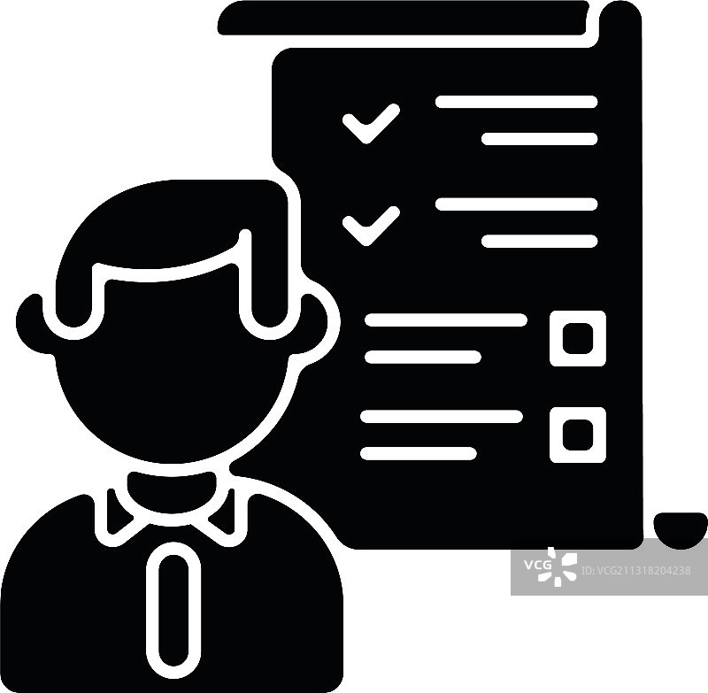 需求清单黑色字形图标图片素材