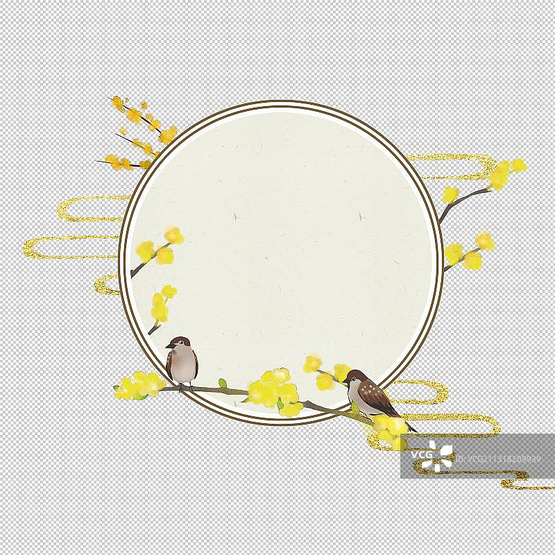 中式圆形边框素材立春图片素材