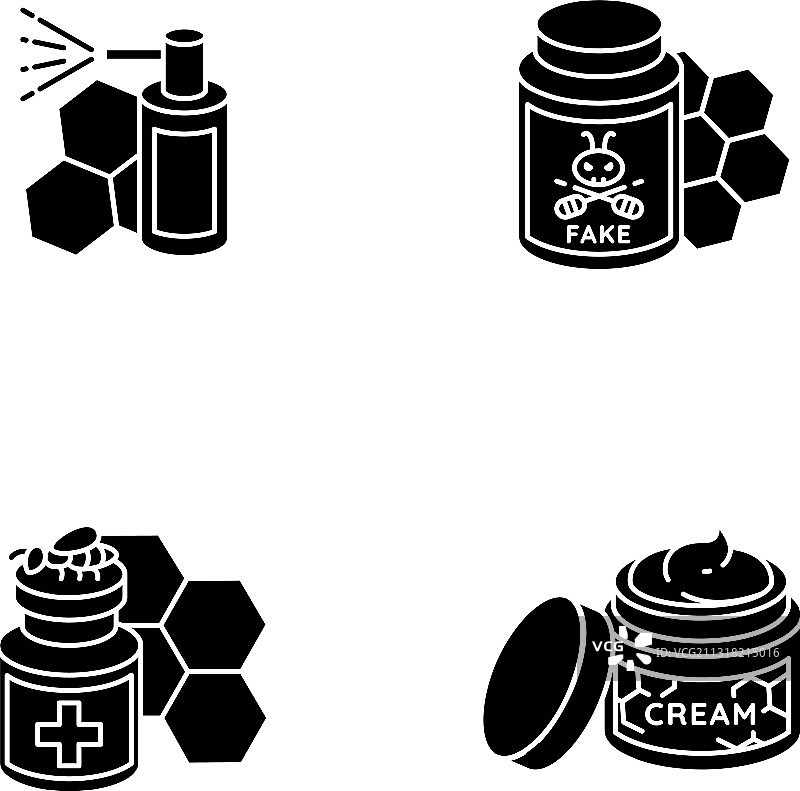 黑色蜂产品标志图片素材