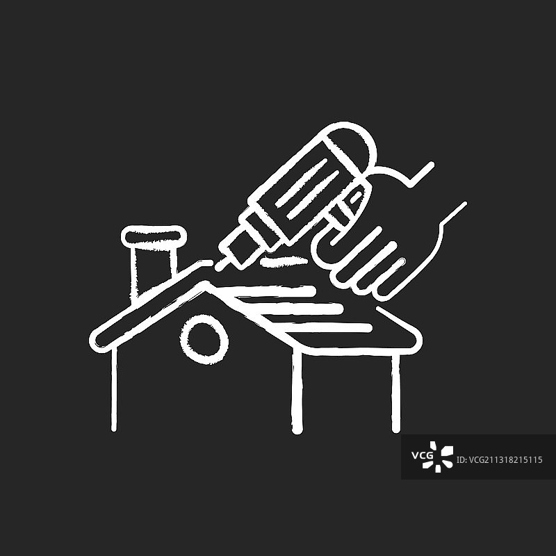 黑色背景上的白色粉笔图标图片素材