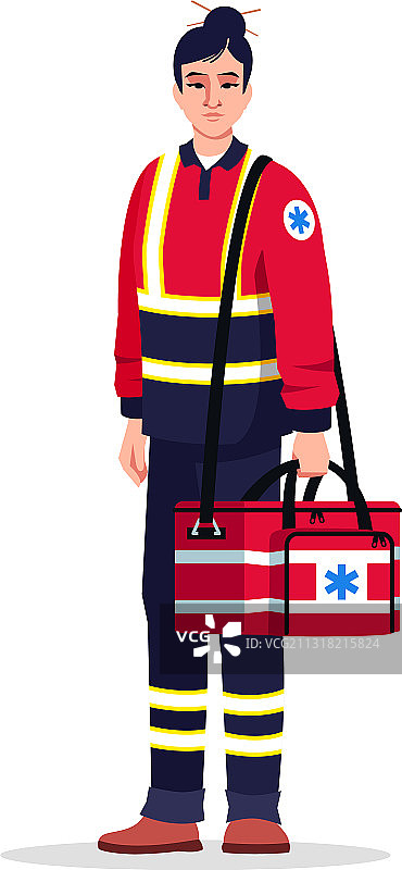 半扁平RGB颜色救护员图片素材