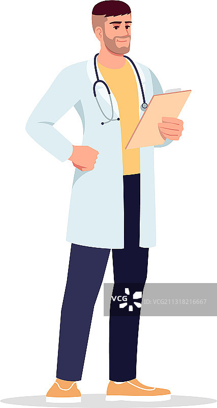 全科医生半扁平RGB颜色图片素材