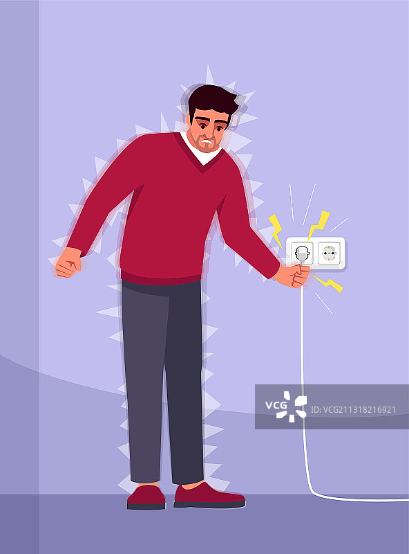 电击体验半扁平RGB颜色图片素材