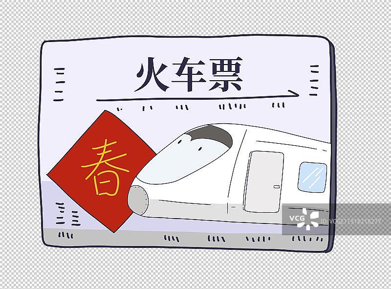 元素：春运火车票图片素材