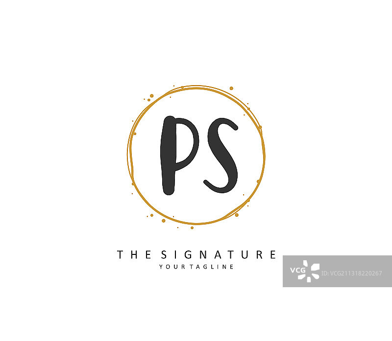 PS首字母手写签名设计图片素材