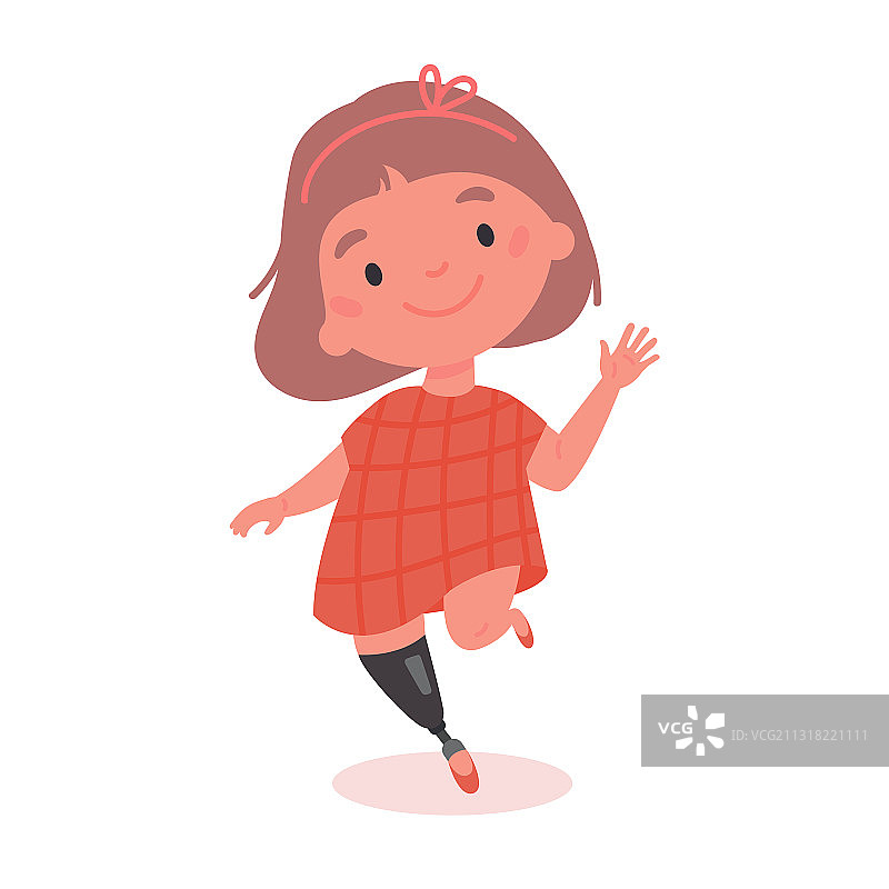 装有假肢的小孩图片素材