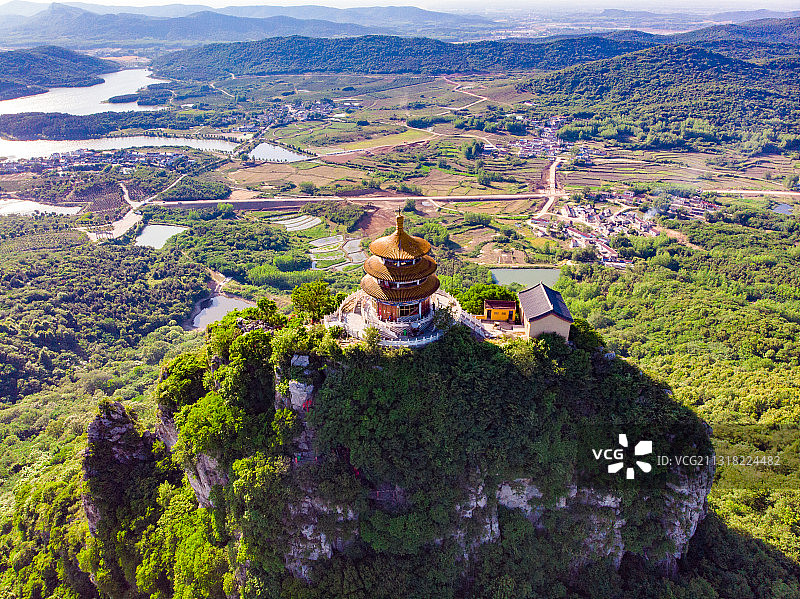 安徽马鞍山市和县鸡笼山景区航拍图片素材