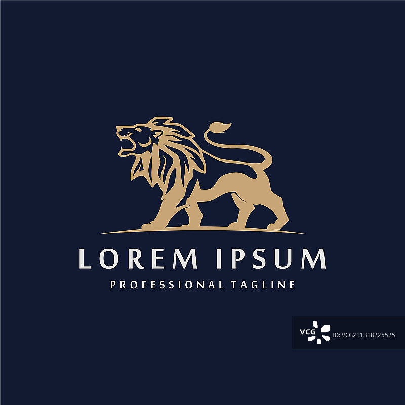 金色奢华狮子图形标志模板图片素材
