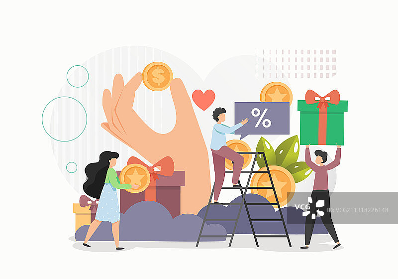 客户忠诚度计划在线奖励概念图片素材