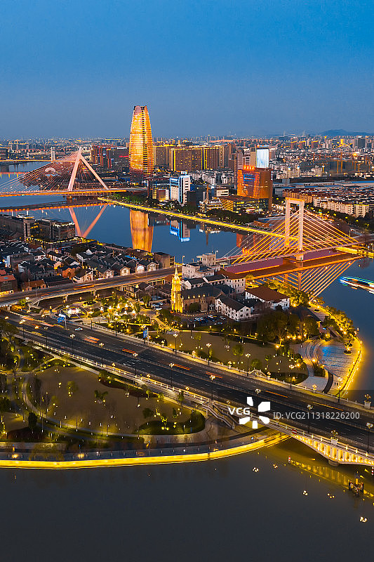 宁波三江口夜景图片素材