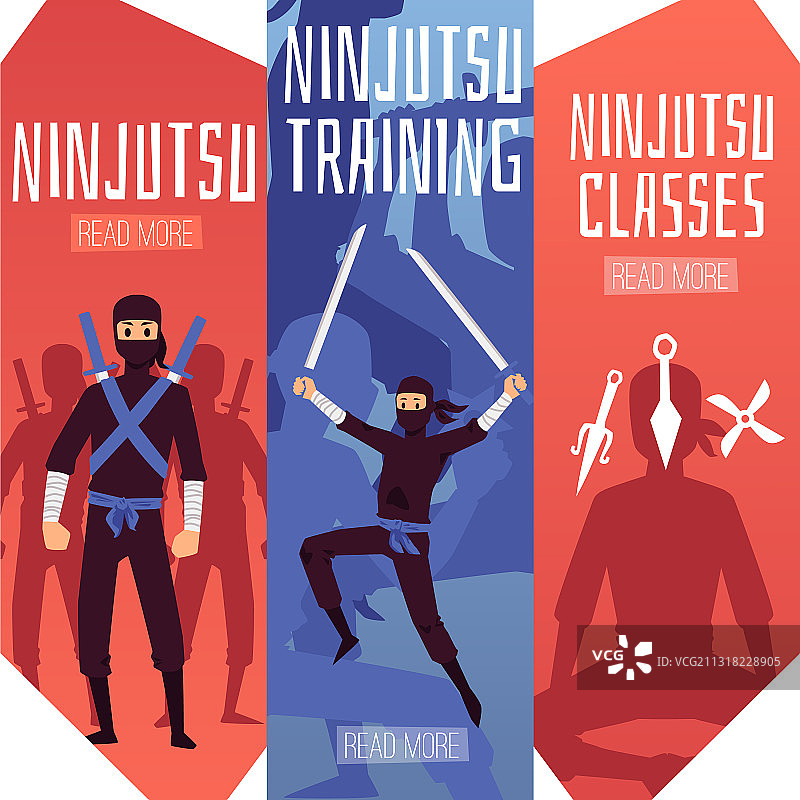 忍者训练课程banner模板套装图片素材