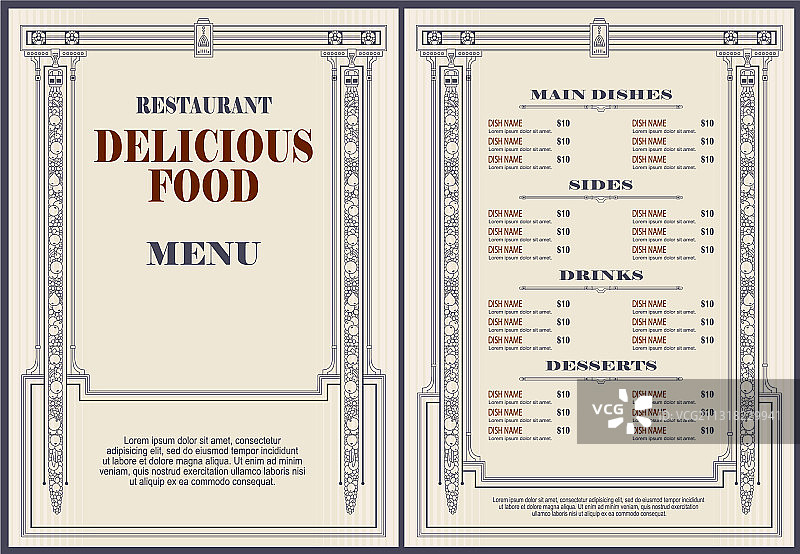 餐厅菜单模板或其他设计图片素材