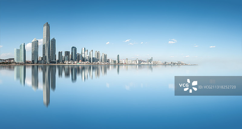 青岛城市天际线背景图图片素材