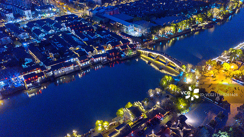 京杭运河杭州拱宸桥段图片素材