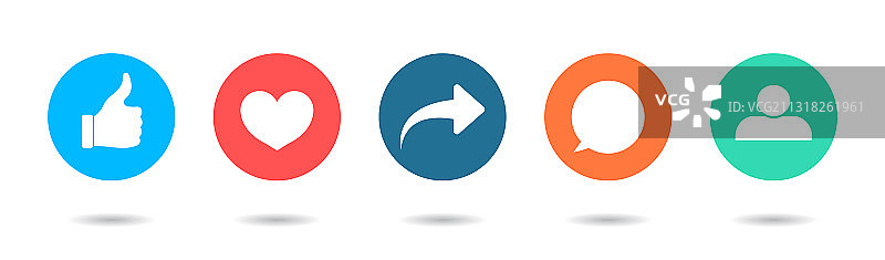 分享、好友、评论、关注等图标图片素材