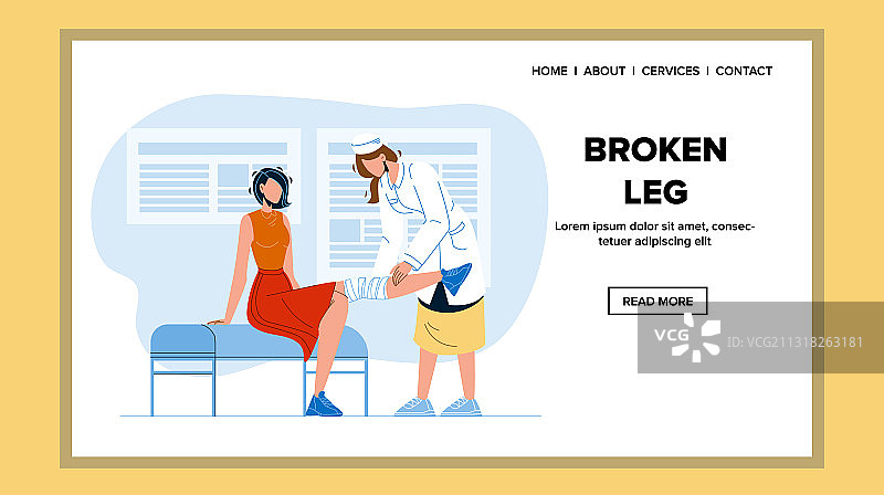 医疗柜中的断腿治疗图片素材