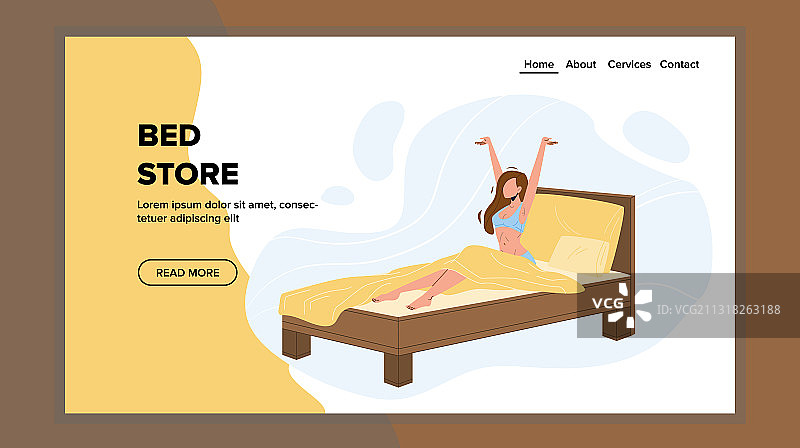 床上用品商店，舒适的床垫和家具图片素材
