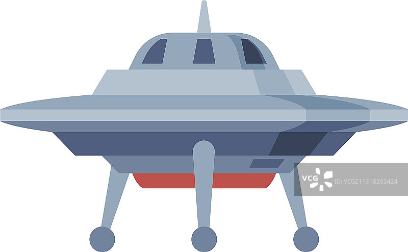 UFO飞船圆形扁平风格图片素材