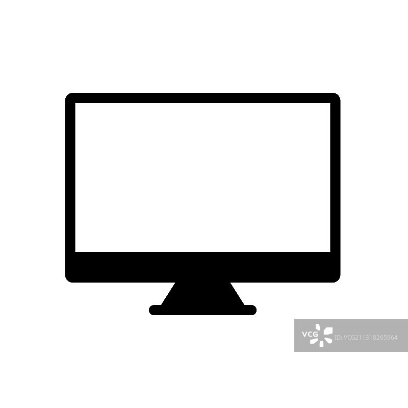 电脑符号黑色扁平线性图标图片素材