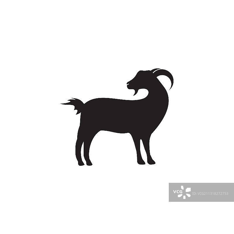 山羊动物标志设计模板图片素材