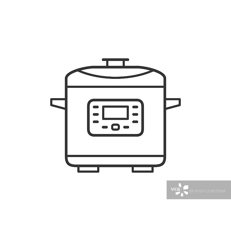 电炖锅厨房家用电器线性图标图片素材