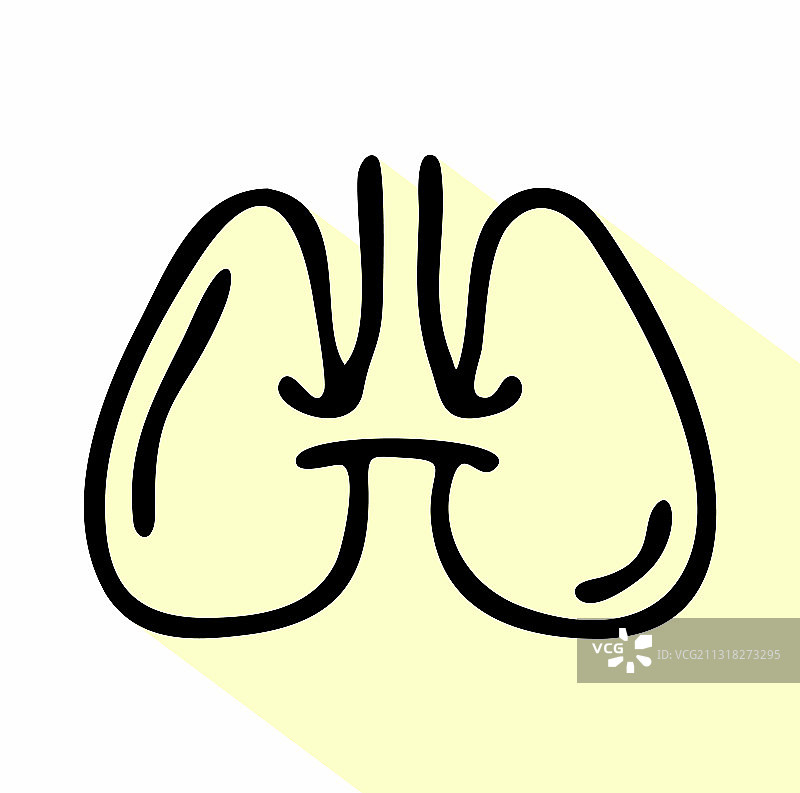 可编辑描边线性肺部图标图片素材