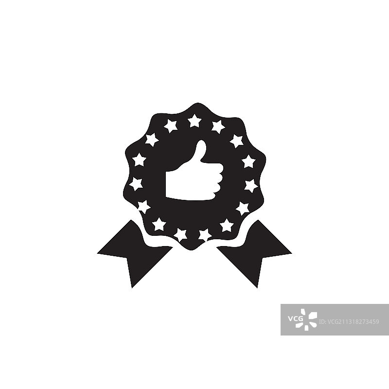 带有竖起拇指设计的优质费率标志模板图片素材