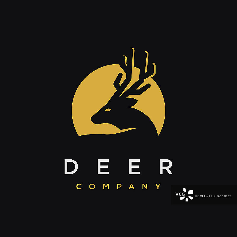 简约月亮小鹿Logo图标模板图片素材