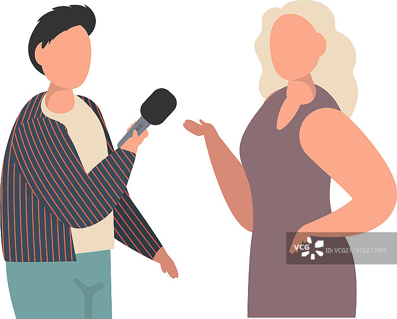 记者采访女性图片素材