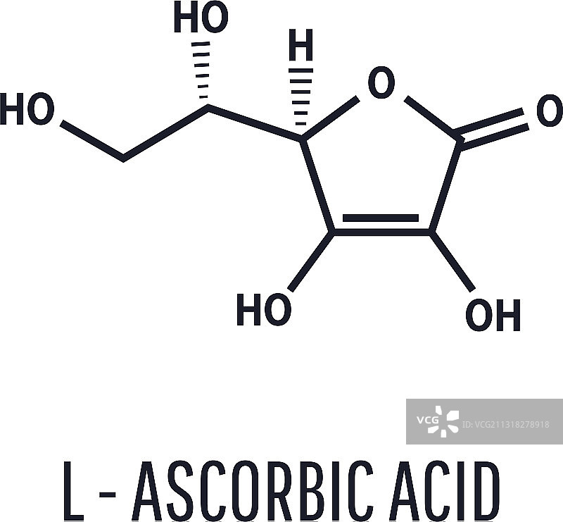 分离的维生素C结构化学式图片素材