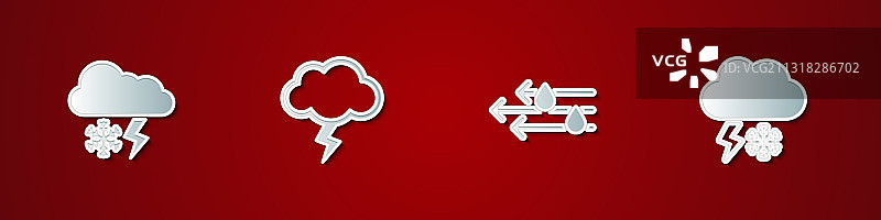 带有雪和闪电风暴的云朵图片素材