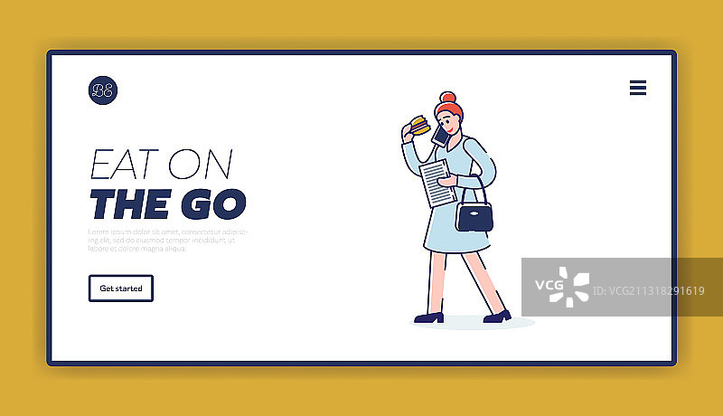 餐饮外卖着陆页模板图片素材